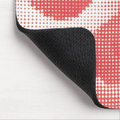 Retro rotes Pop-Art-Halfton-Punktmuster Mousepad (Ecke)