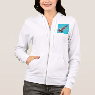 Retro rotes Raumschiff im galaktischen Weltraum Hoodie