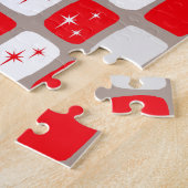Retro rotes Sternexplosion-Puzzlespiel Puzzle (Seite)