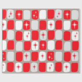 Retro rotes Sternexplosion-Verpackungs-Papier Geschenkpapier (Flach)