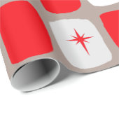 Retro rotes Sternexplosion-Verpackungs-Papier Geschenkpapier (Rolleneckpunkt)