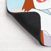 Retro-Rothaar-Porträt-Blumenmode-Kunst Mousepad (Ecke)