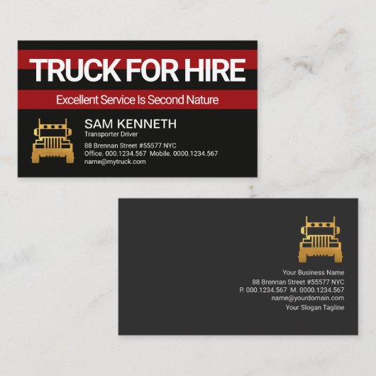 Retro-Rotkolonne Visitenkarte (Vorne/Hinten)