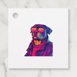 Retro Rottweiler � 80er Neon-Vibe-Hund Geschenkanhänger