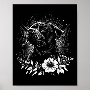 Retro Rottweiler Dog Lover Tattoo Style Poster