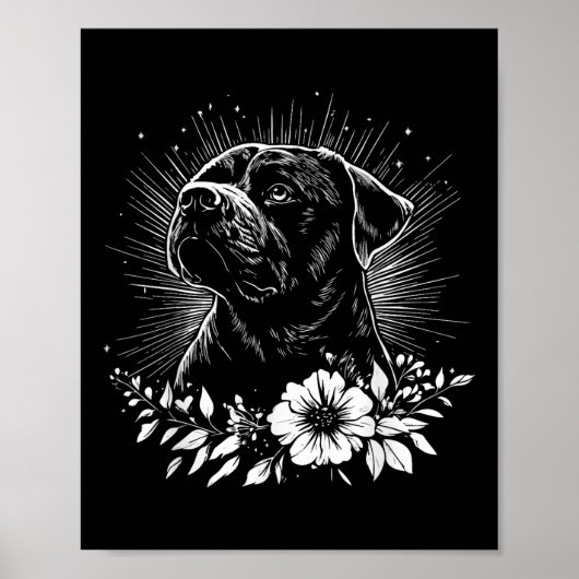 Retro Rottweiler Dog Lover Tattoo Style Poster (Vorne)