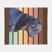 Retro Rottweiler Fleecedecke (Vorderseite (Horizontal))