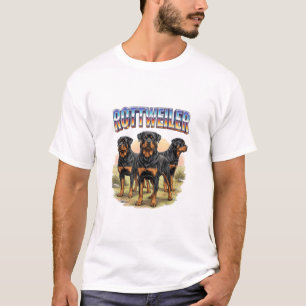 retro Rottweiler Hunde Trio Vintage Sonnenuntergan T-Shirt