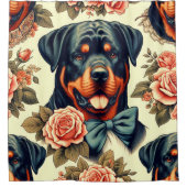 Retro Rottweiler Illustration Duschvorhang (Vorderseite)