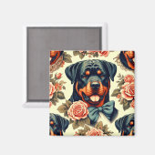 Retro Rottweiler Illustration Magnet (Vorderseite/Rückseite)