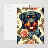 Retro Rottweiler Illustration Postkarte (Vorne/Hinten)