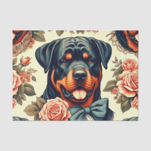 Retro Rottweiler Illustration Seidenpapier