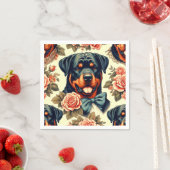 Retro Rottweiler Illustration Serviette (Beispiel)
