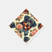 Retro Rottweiler Illustration Serviette (Ecke)