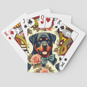 Retro Rottweiler Illustration Spielkarten