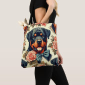 Retro Rottweiler Illustration Tasche (Von Nahem)