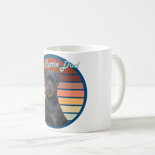Retro Rottweiler Kaffeetasse (VorderseiteRechts)