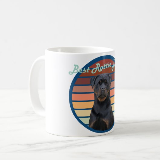 Retro Rottweiler Kaffeetasse (Vorderseite Links)