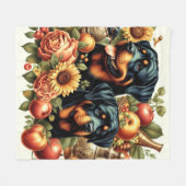 Retro Rottweiler Malerei Fleecedecke (Vorderseite (Horizontal))