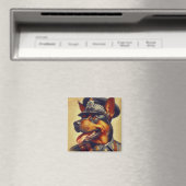 Retro Rottweiler Malerei Magnet (In Situ (Geschirrspüler))