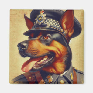 Retro Rottweiler Malerei Magnet
