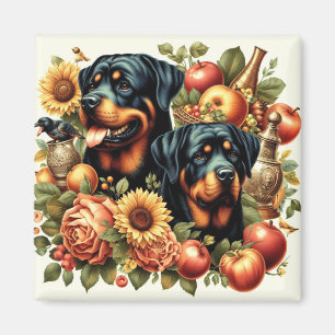 Retro Rottweiler Malerei Magnet