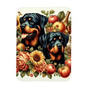 Retro Rottweiler Malerei Magnet