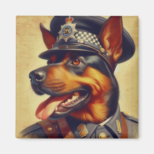 Retro Rottweiler Malerei Magnet (Vorne)