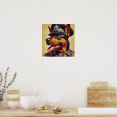 Retro Rottweiler Malerei Poster (Küche)