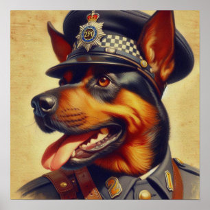 Retro Rottweiler Malerei Poster