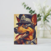 Retro Rottweiler Malerei Postkarte (Stehend Vorderseite)