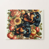 Retro Rottweiler Malerei Puzzle (Horizontal)