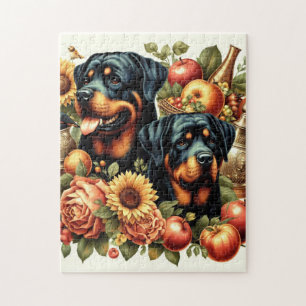Retro Rottweiler Malerei Puzzle