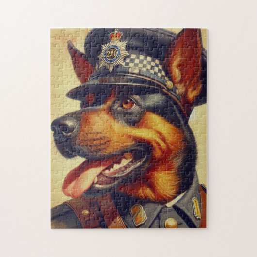 Retro Rottweiler Malerei Puzzle (Vertikal)