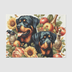 Retro Rottweiler Malerei Seidenpapier