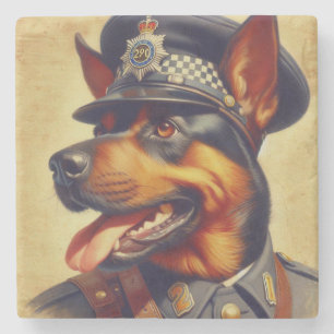 Retro Rottweiler Malerei Steinuntersetzer