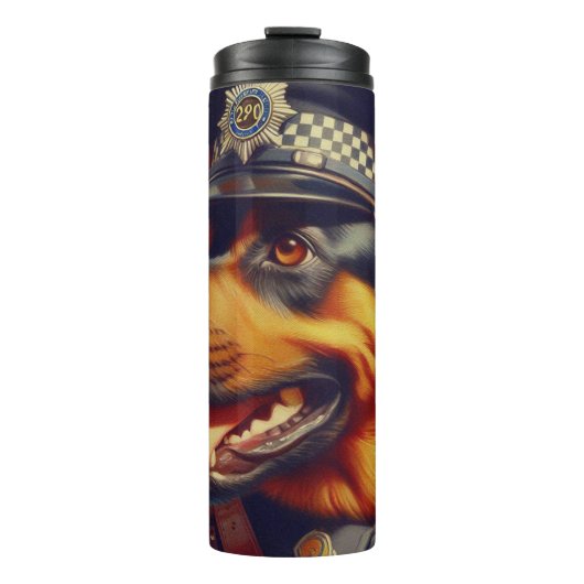 Retro Rottweiler Malerei Thermosbecher (Vorderseite)