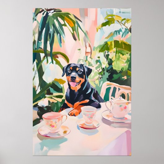 Retro-Rottweiler-Plakat, Rottweiler-Ölgemälde Poster (Vorne)