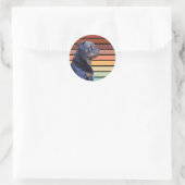 Retro Rottweiler Runder Aufkleber (Tasche)