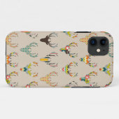 Retro Rotwildkopf auf Leinen Case-Mate iPhone Hülle (Rückseite (Horizontal))