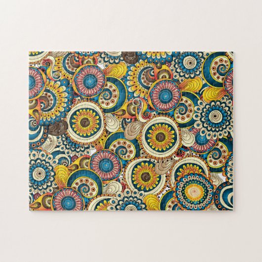 Retro Rounds farbenfroh Puzzle (Horizontal)