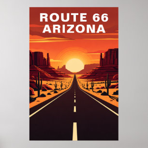 Retro Route 66 Arizona Wüstenreise Poster