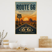 Retro Route 66 Centennial Wüstenkunst Poster (Küche)