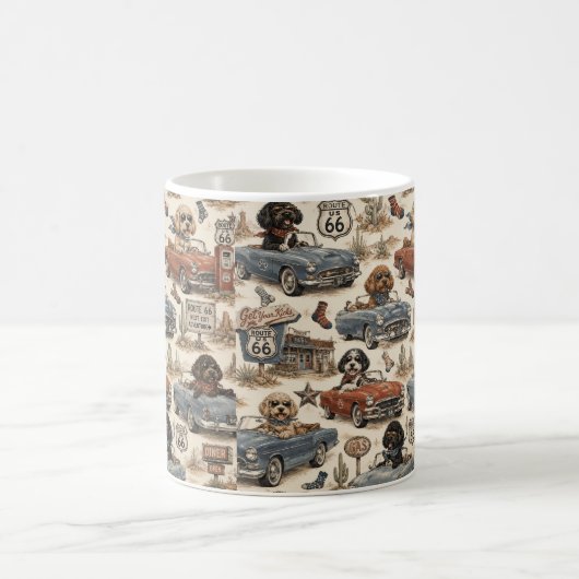 Retro Route 66 Cockapoo Tasse (Mittel)