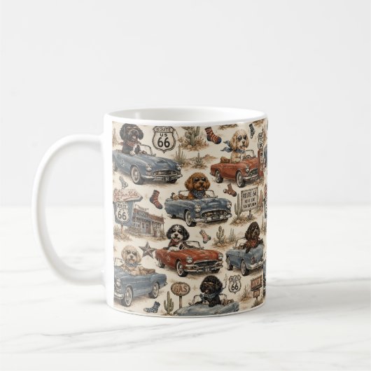 Retro Route 66 Cockapoo Tasse (Links)