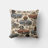 Retro Route 66 Cockapoo-Wurfkissen Kissen (Vorderseite)