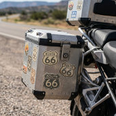 Retro Route 66 Schild 16 Aufkleber Bogen verwitter