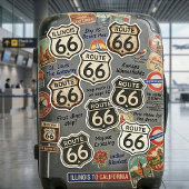 Retro Route 66 Schild 16 Aufkleber Bogen verwitter