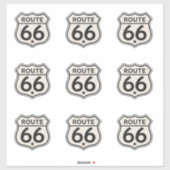 Retro Route 66 Schild Benutzerdefiniert Aufkleber (Blatt)