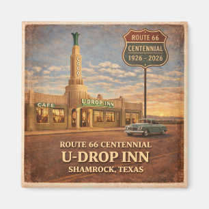 Retro Route 66 Shamrock Texas Centennial Szene Magnet